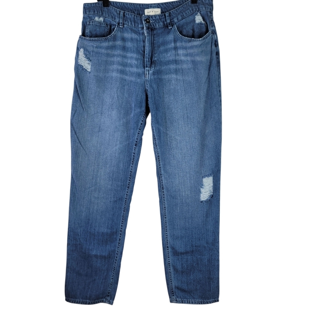 Bella Dahl straight leg distressed soft denim jeans